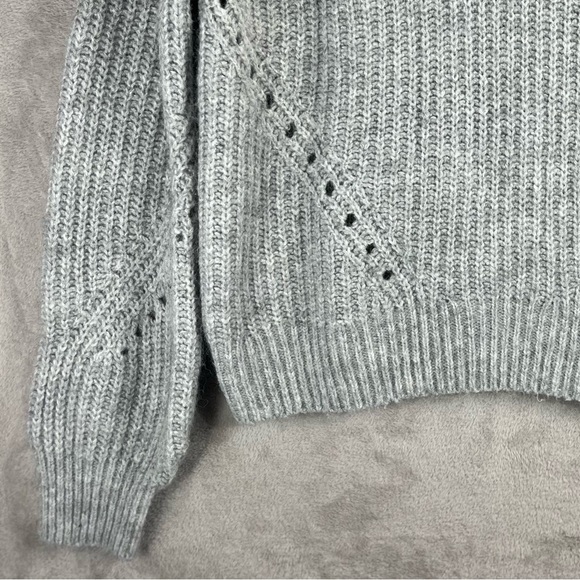 GAP XL Extra Large Wool Blend Sweater Brushed Pointe Heather Gray - Picture 3 of 16